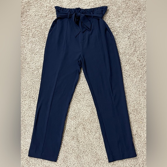 Lulus Navy Ruffle Pants - Picture 2 of 8